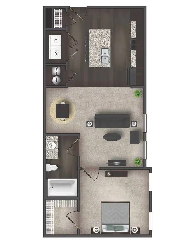 1 Bed • 1 Bath 3326 floor plan